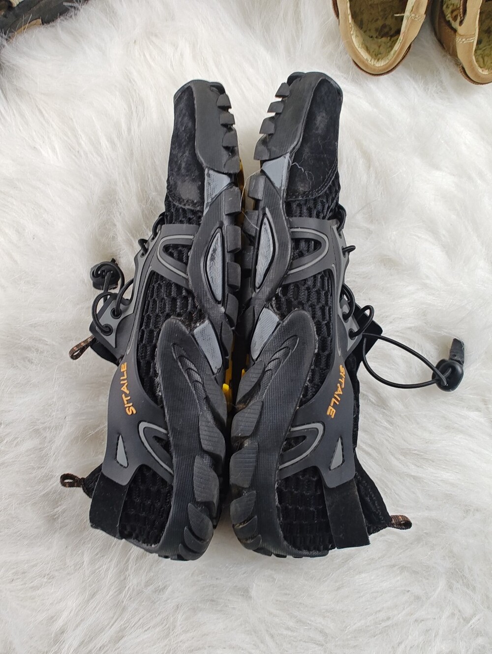 SITAILE Black Yellow Athletic Shoes Men Size 44 US 10 Lightweight Sport Sneakers - Picture 8 of 11